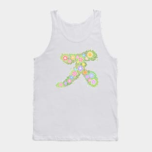 "ㅈ" Floral Letter Hangeul Tank Top